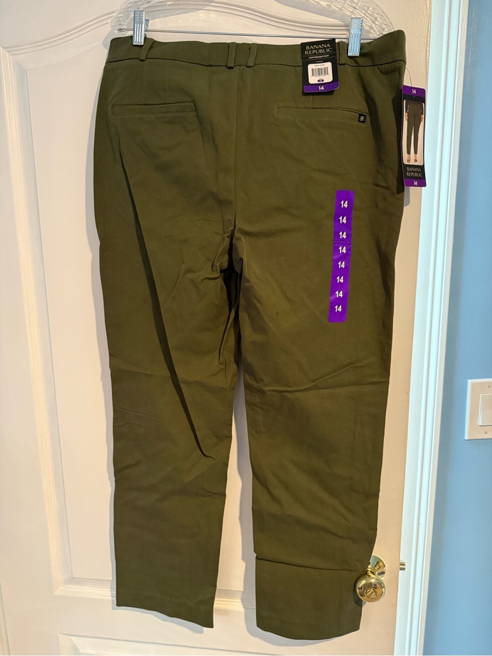Banana Republic Olive Green Pants Size 14 NWT - Picture 2 of 6